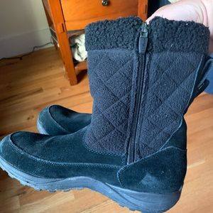 LL Bean Suede Black Boots Used Size 9.5